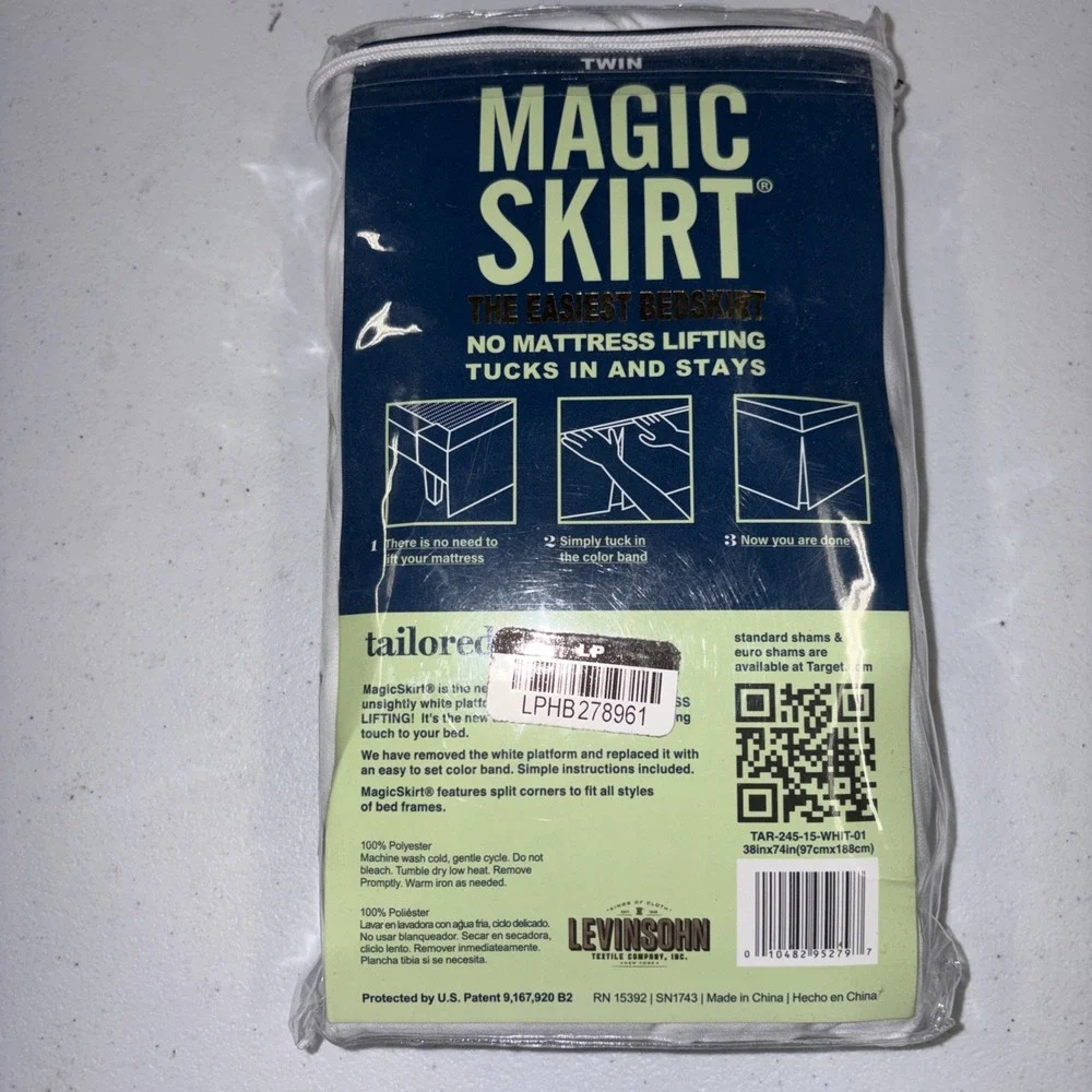 Magic Skirt Twin Tailored 15in Drop White Split Corner